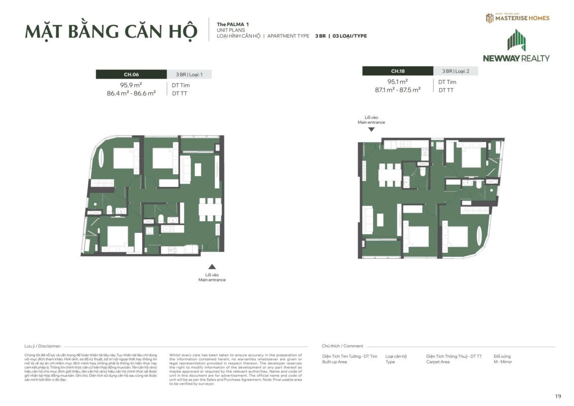 Mặt bằng căn 3-4 phòng ngủ Duplex Penthouse LUMIÈRE